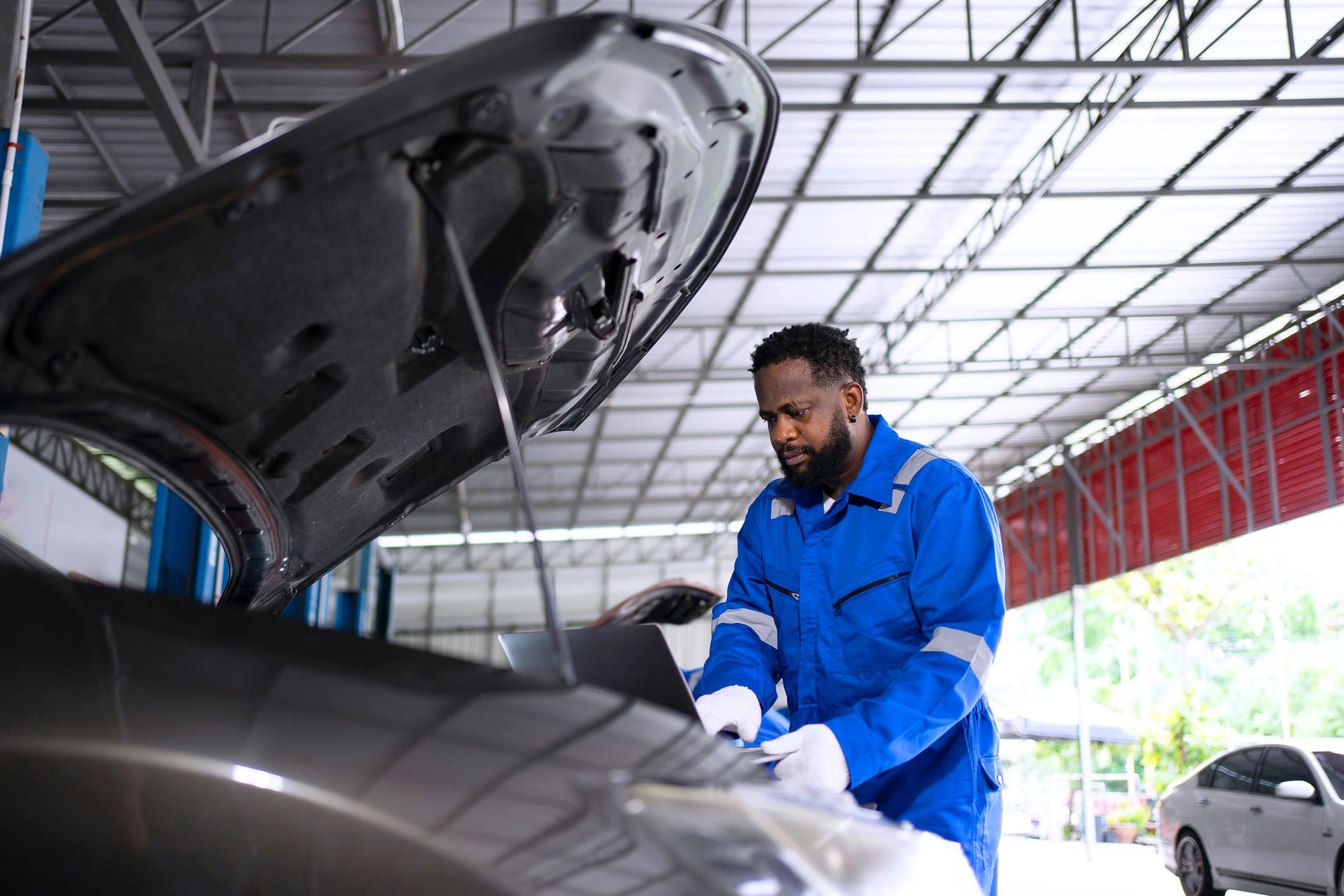 Mechanic working at an auto repair shop