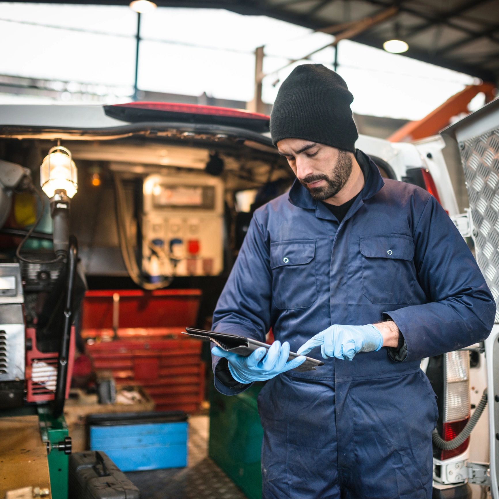 Mechanic technician in a garage